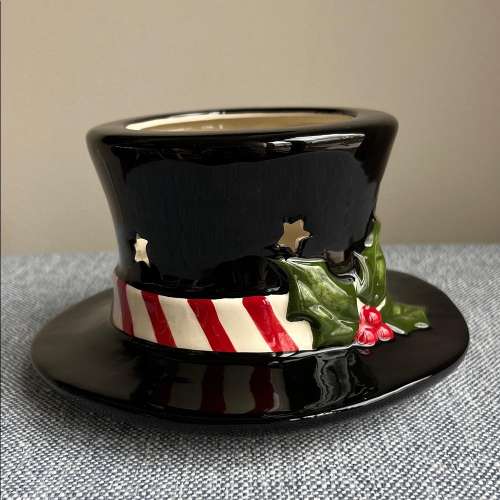 Yankee Candle Christmas Top Hat Jar Shade Large Cutouts‎ Discontinued